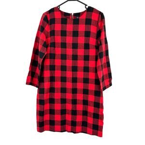 Charlie Paige‎ Size S NWT Dress Red and Black Plaid with Bracelet Sleeves Zipper